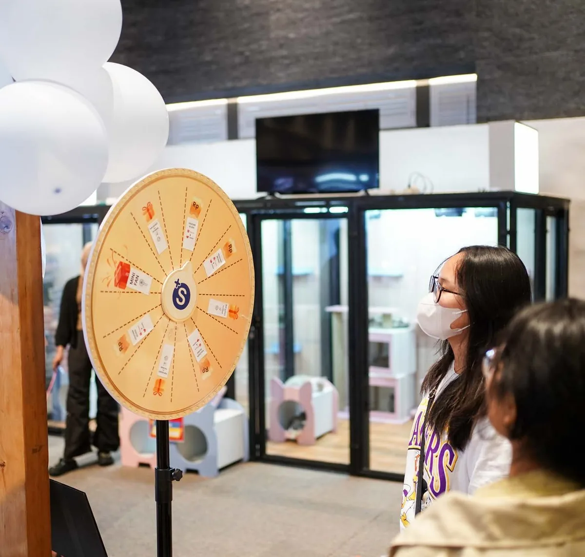 Visitors taking part in an interactive brand activation