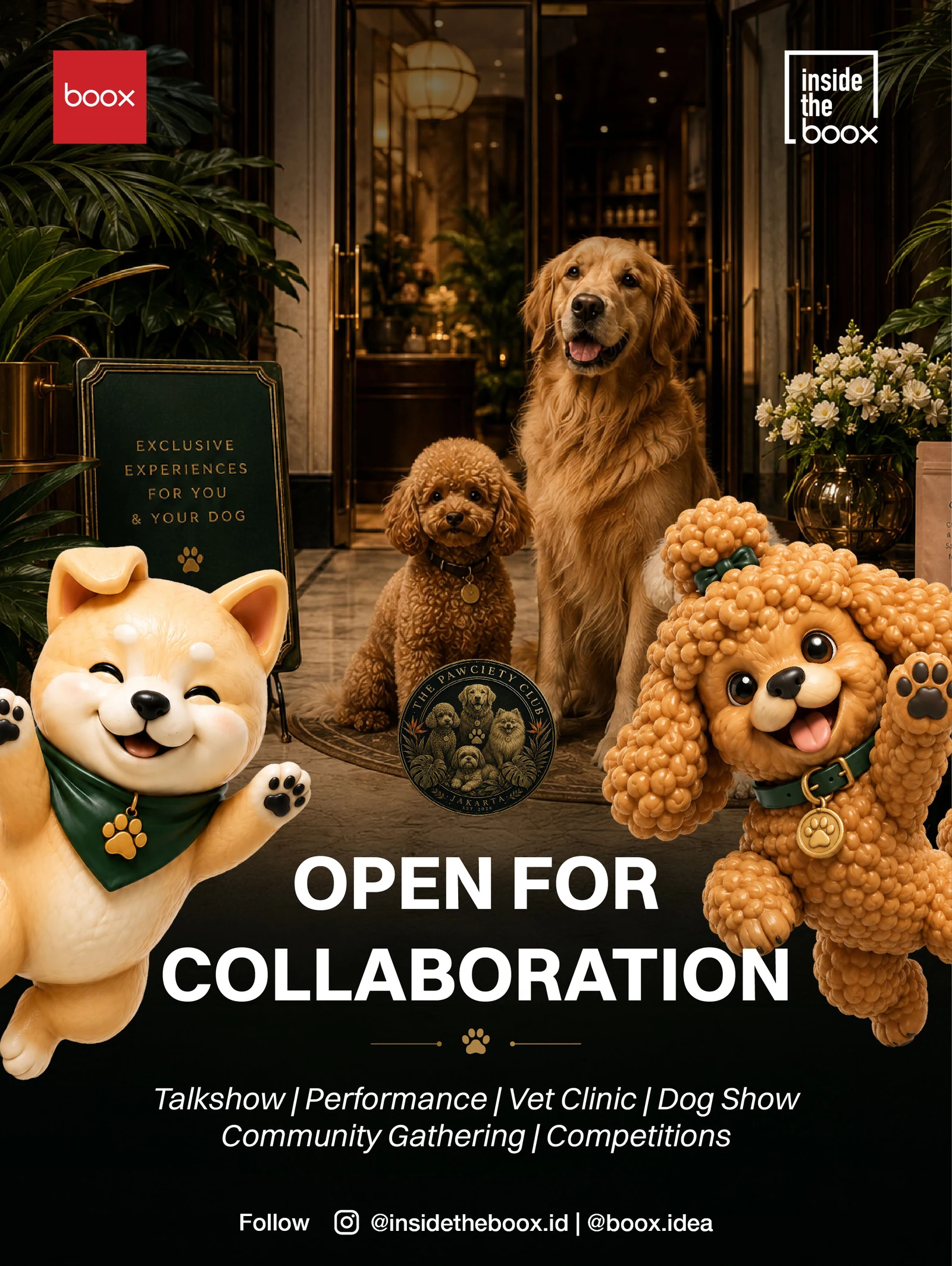 Poster kolaborasi resmi The Pawciety Club Chapter II bersama para mitranya
