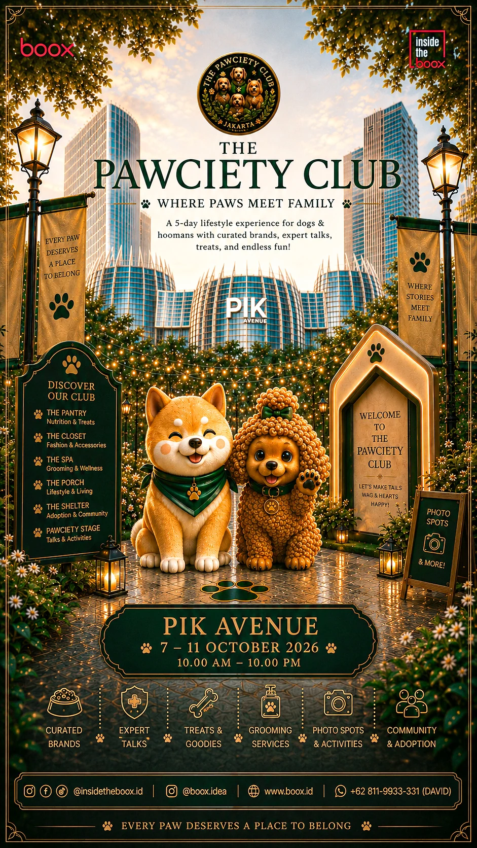 Documentary photograph from an earlier Inside The Boox pet event, used to introduce The Pawciety Club at PIK Avenue