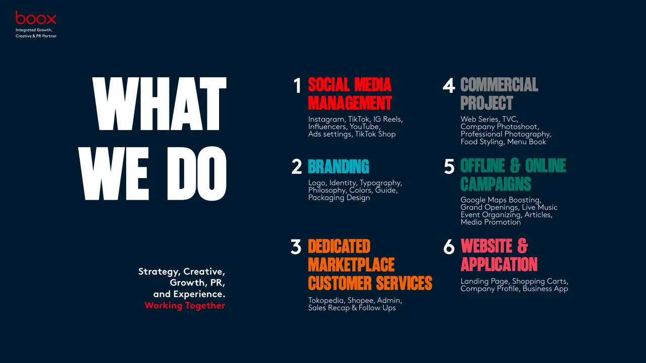 BOOX integrated services: social media, branding, marketplace customer service, commercial projects, campaigns, websites and applications