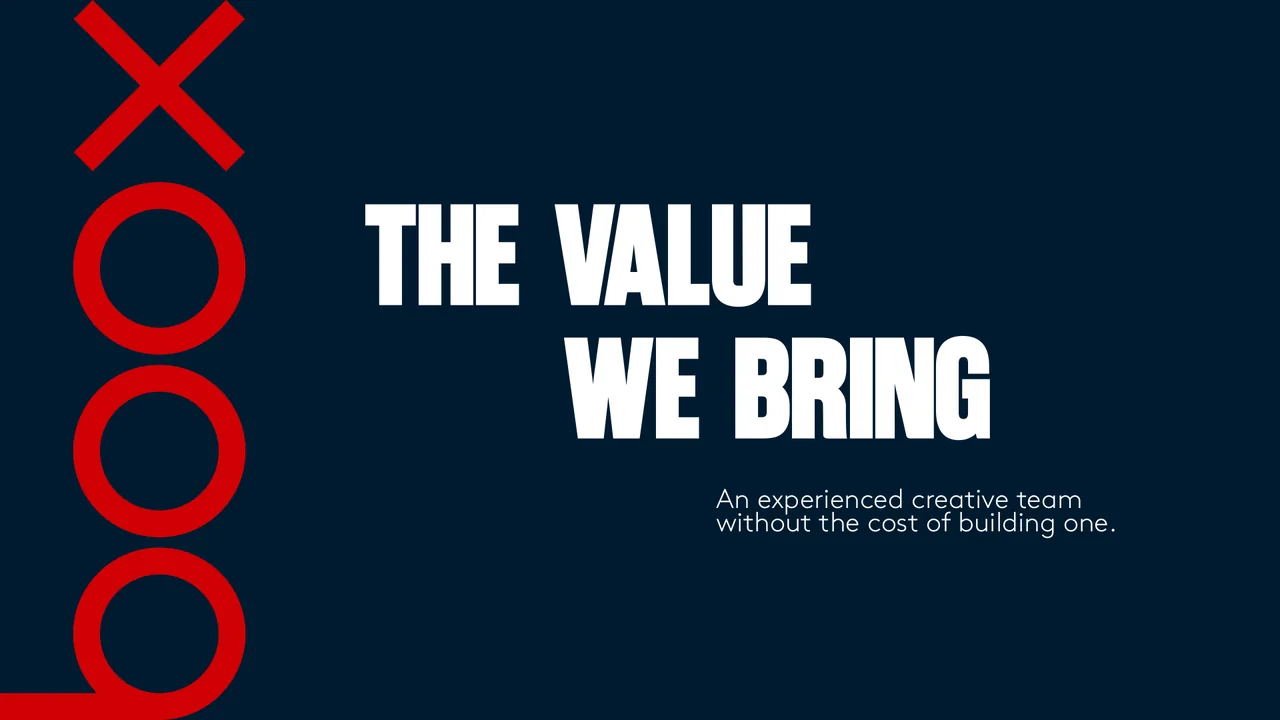 The value BOOX brings: an experienced creative team without the cost of building one