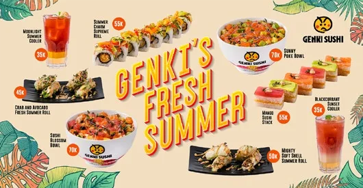 Genki's Fresh Summer key visual on an illustrated background
