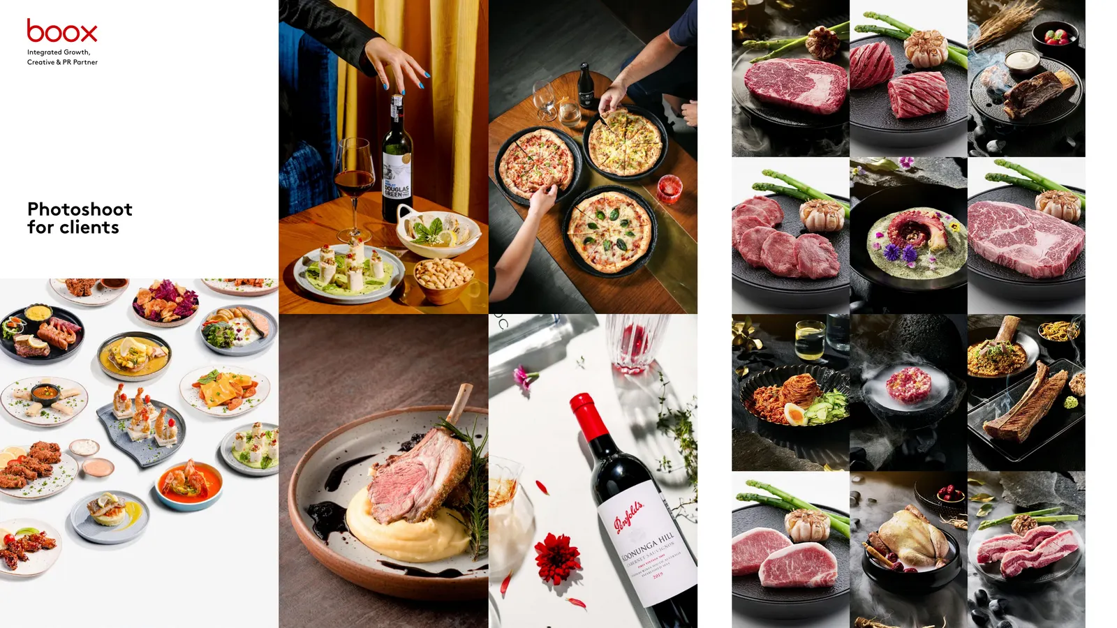 Spread of commercial food and product photography produced for clients