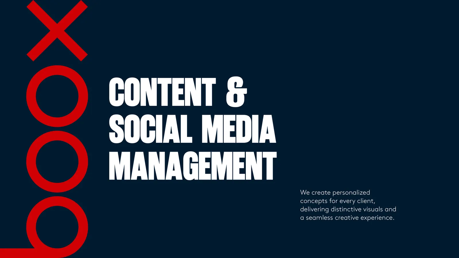 Company profile spread opening the content and social media service